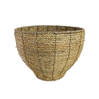 Foreside Home And Garden Small Dry Basket Planter Seagrass & Metal in Brown at Nordstrom