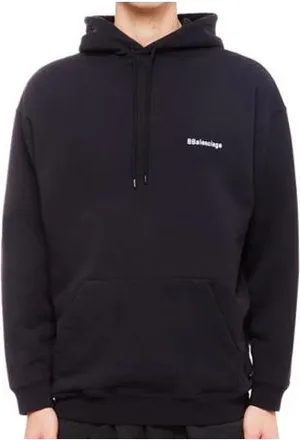 Balenciaga Logo Embroidered Hoodie Navy 570811TKVB53967