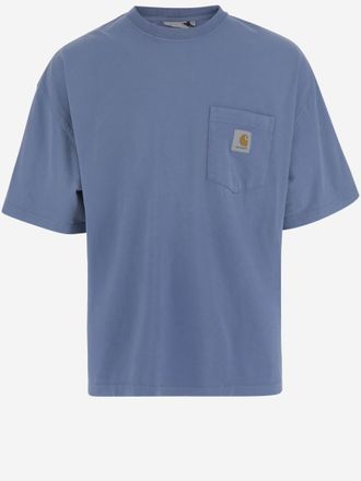 Carhartt Work in Progress Blue Crewneck Logo T-shirt