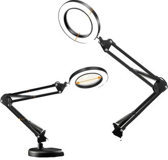 OEM Lente Fresnel, Aumento De 10x, Luz Led Ajustable, Color Negro, 10x