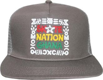 Cross Colours Skate Nation Tribal Print Trucker Hat in Grey at Nordstrom