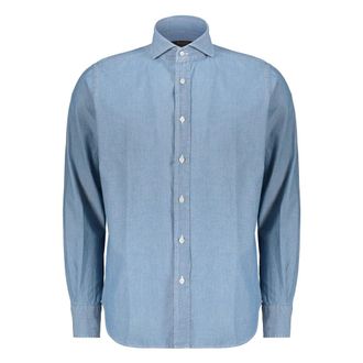Moorer Elegant Denim Shirt - Heren - Casual Overhemden - Blauw - 2XL - Denim - Overhemden