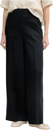 Benetton Palazzo Broek - Dames - Broeken - Zwart - Maat: XS Linnen