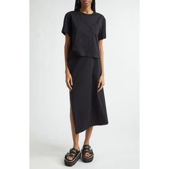 sacai Cotton Jersey Dress in Black at Nordstrom, Size 1