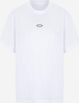 Stella McCartney Weites Kurzarm-T-Shirt Embellished Lips
