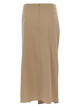Max Mara Draped Cotton Skirt - Beige