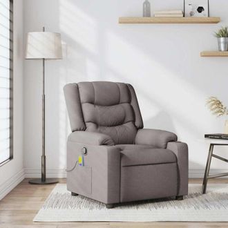 vidaXL Vidaxl - Sill&oacute;n De Masaje Reclinable De Tela Gris Taup&eacute;