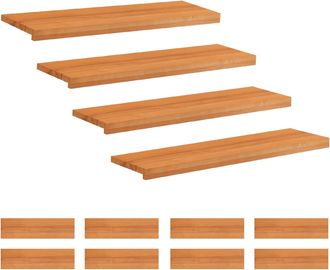 vidaXL Alfombras Para Escalones 12 Uds. 100 X 25 X 2 Cm Marr&oacute;n Claro Vidaxl