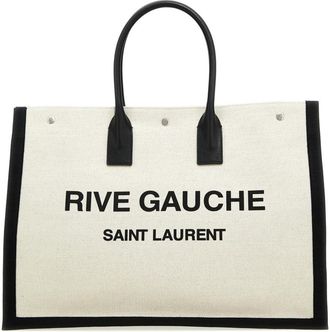 Saint Laurent White Rive Gauche Tote Bag