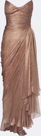 Maria Lucia Hohan Heidi pleated silk bustier gown