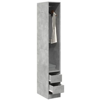 Berkfield Home Wardrobe Concrete Grey 30x50x200 cm Engineered Wood | Size: 30 x 50 x 200 cm
