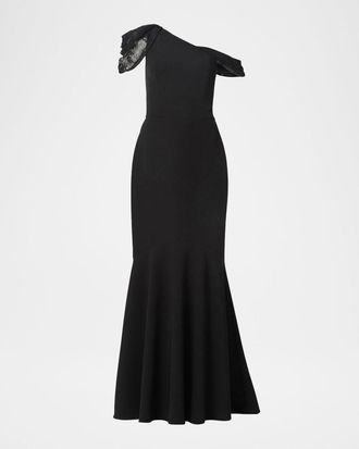 Shoshanna Tayla One-Shoulder Mermaid Gown