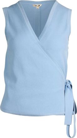 Diane Von Fürstenberg wrap-tie sleeveless blouse - women - Viscose - S - Blue