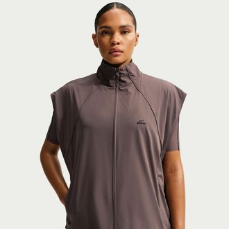 Nike Womens SKIMS Stretch Nylon Oversized Vest in Brown | IU2225-241