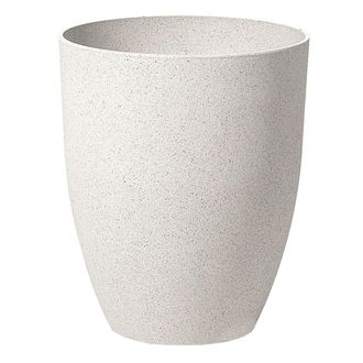 Beliani Maceta De Mezcla De Piedra Blanco Crema 35 Cm Poliresina Interior Exterior Croton