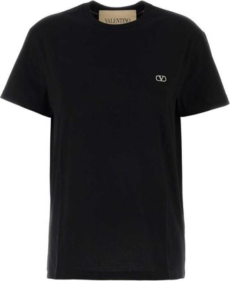 Valentino Garavani Black Logo Crew Neck T-Shirt