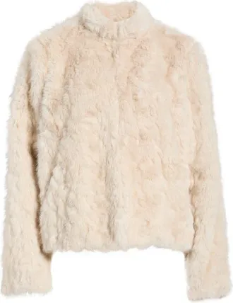 Tahari by ASL Faux Fur Jacket in Ivory at Nordstrom, Size X-Large