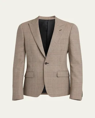 Alexander McQueen Mens Check Twill Single-Breasted Sport Coat