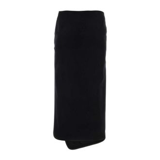 Ann Demeulemeester Asymmetrische wikkelrok - Dames - Midirokken - Zwart - S - Katoen - Rokken