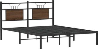 vidaXL Estructura De Cama Sin Colch&oacute;n Madera Marr&oacute;n Roble 150x200 Cm Vidaxl