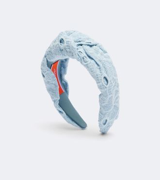 La DoubleJ Diadema de algod&oacute;n estampada anudada