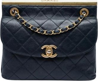 Chanel Pre-owned Borsa a Spalla Trapuntata con Doppia Patta - - Pre-owned - Donna - Blu - ONE SIZE
