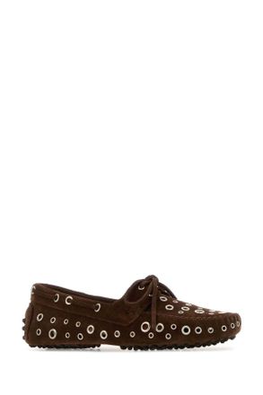 Gimaguas Womens Brown Suede Car Loafers Mocassini