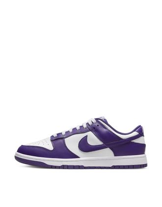 Nike Dunk - Sneakers r&eacute;tro basse bianche e viola-Bianco