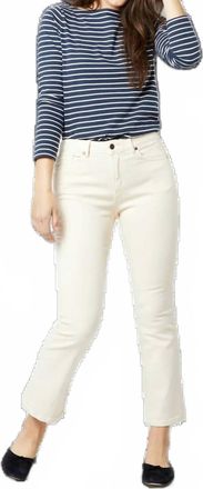 Ann Mashburn Flare Cropped 5 Pocket Jean In Natural Stretch Denim