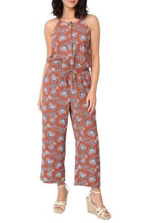 Gibsonlook Villa Mia Sleeveless Henley Jumpsuit in Toasted Cinn Poppy at Nordstrom, Size Xx-Small