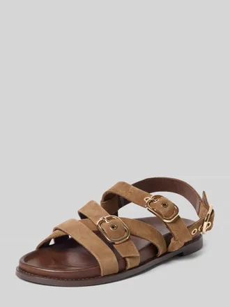 Inuovo Sandalen aus echtem Leder mit offener Ferse in Beige, Gr&ouml;&szlig;e 36