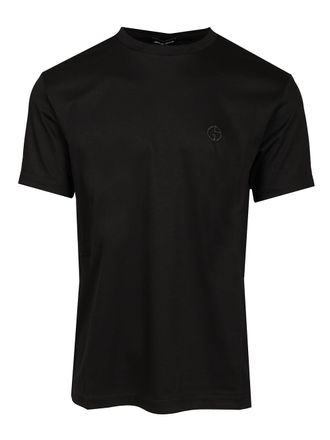 Giorgio Armani Cotton T-Shirt Nero-Uomo
