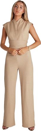 Odd Muse Dames/Dames Jumpsuit met Strikband (Kameel)
