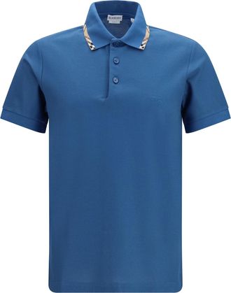 Burberry Mens Polo Shirt Cotton Officers Blue T-shirts And Polos