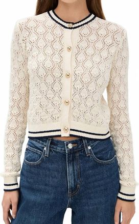 Frame Denim Rookie Cardigan In Cream Multi