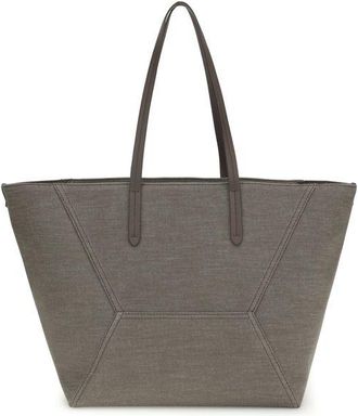 Brunello Cucinelli Brown Cotton Shoulder Womens Bag