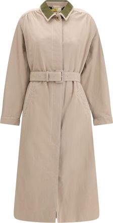 Marni Womens Trench Coat Gabardine Cement Outer: Cotton