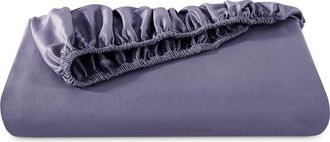 Bare Home 400 Thread Count Organic Cotton Sateen Fitted Sheet - Full XL in Dusty Purple at Nordstrom