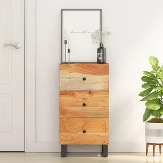 vidaXL Aparador Con 3 Cajones Madera Maciza Acacia 40x33,5x75 Cm Vidaxl