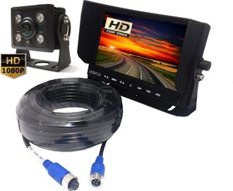 OEM Kit De C&aacute;mara De Marcha Atr&aacute;s Expert Pro Ahd De Gran Angular 1080p + Monitor De 7 12v/24v 15m 4-pin
