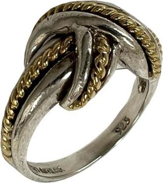 Tiffany & Co. Gold Silver Yellow Gold (18K) Silver 925 Band Ring (Pre-Owned)