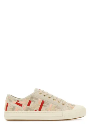 Fendi Beige Logo Sneakers