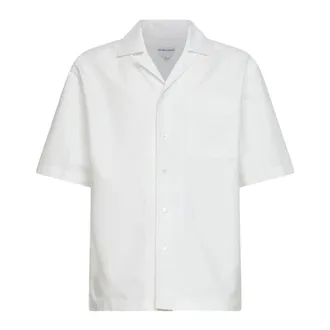 Bottega Veneta Short Sleeve Shirts, male, White, Size: M Short-Sleeved Cotton Shirt