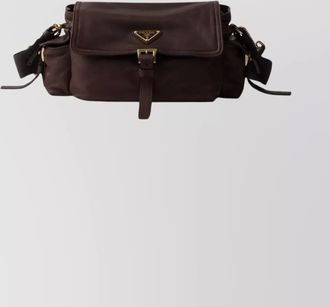 Prada medium nappa leather shoulder bag flap