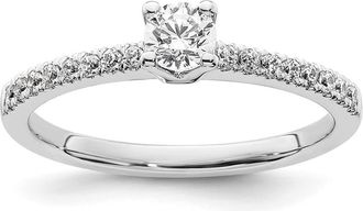 Diamond2Deal 14k White Gold Lab Grown Diamond Wedding Band Ring 0.4Ct Clarity- VS Color- G-H