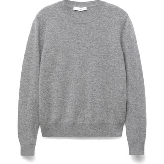 Mango Selection Crewneck Cashmere Sweater in Medium Heather Grey at Nordstrom Rack, Size X-Small