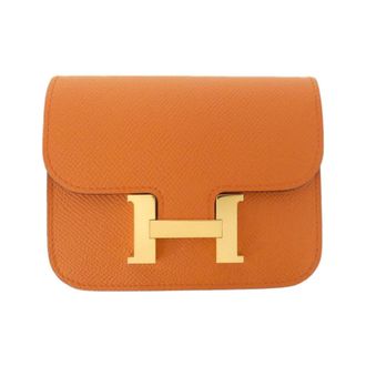 Herm&egrave;s Orange Epsom Leather Wallet (Bi-Fold) (Pre-Owned)