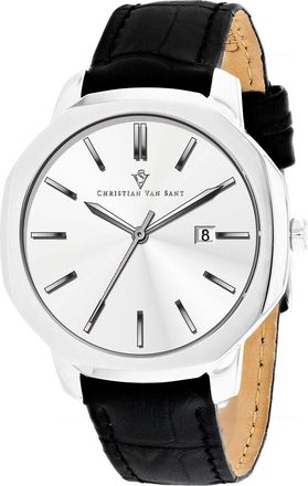 Christian Van Sant Mens Octavius Slim Silver Round 42mm