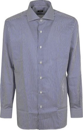 Barba Nekshirt - Heren - Zakelijke Overhemden - Blauw - L - Overhemden