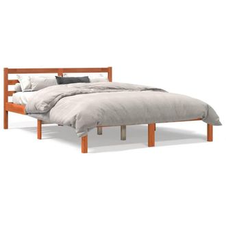Berkfield Home Bed Frame without Mattress Wax Brown 135x190 cm Double Solid Wood Pine